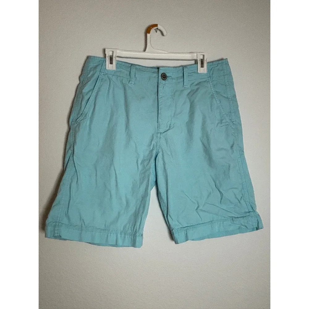 American Eagle Outfitters Classic Chino Shorts Mens 32 Light Blue Aqua Cotton